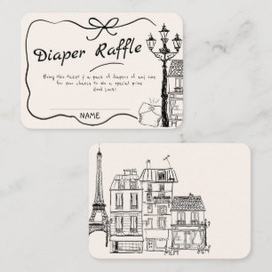 Hand Drawn Bonjour Bebe French Baby Shower Enclosure Card