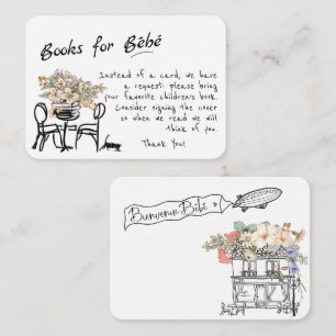 Hand Drawn Bonjour Bebe French Books for Baby Encl Enclosure Card