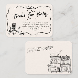 Hand Drawn Bonjour Bebe French Books for Baby Enclosure Card