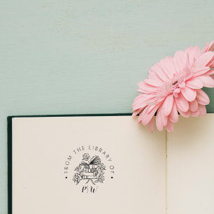 Hand-drawn Book Custom Initials From The Library  Self-inking Stamp