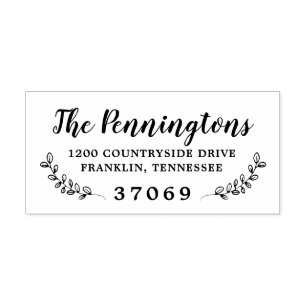 Hand Drawn Botanical Branches Leaves Self-inking Stamp