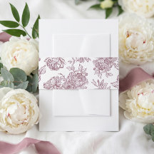 Hand Drawn Botanical Floral Peony Rose Wedding