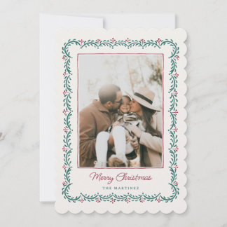 Hand Drawn Botanical Frame Holiday Card