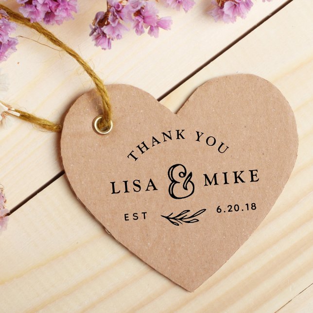 Hand Drawn Botanical Wedding Favour Thank You Rubber Stamp (Creator Uploaded)
