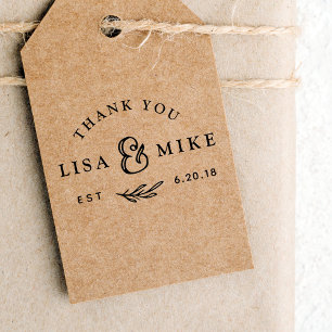 Hand Drawn Botanical Wedding Favour Thank You Self-inking Stamp