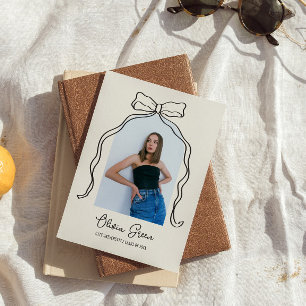 Hand Drawn Bow Arch Photo Graduation Invitation
