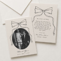 Hand Drawn Bow Black White Old Money Wedding Photo
