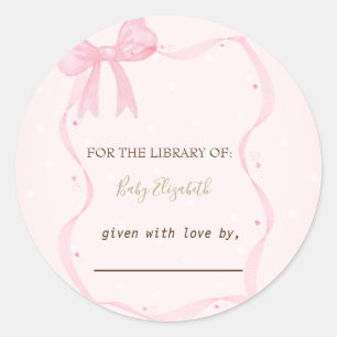 Hand Drawn Bow Elegant Frame Dots Classic Round Sticker