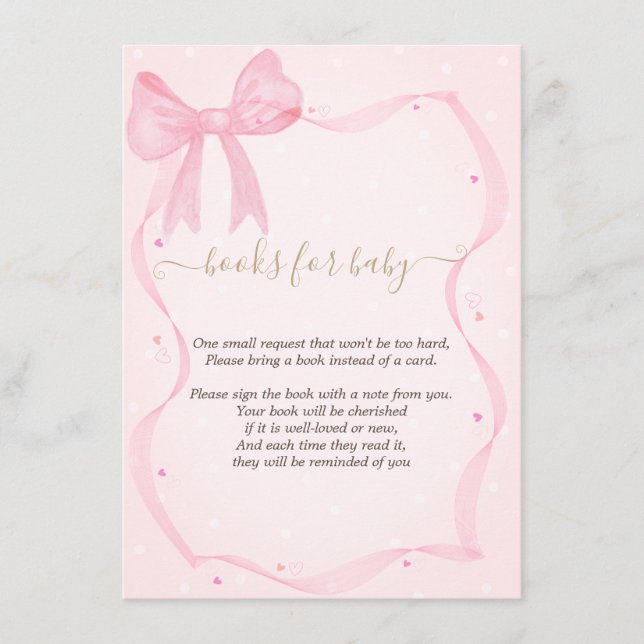 Hand Drawn Bow Elegant Frame Dots  Enclosure Card (Front)