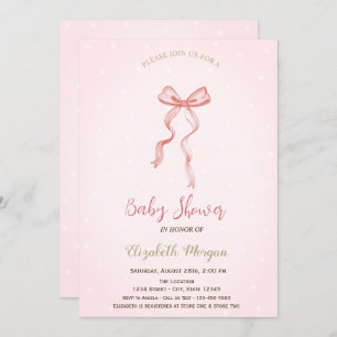 Hand Drawn Bow Elegant Frame Dots  Invitation