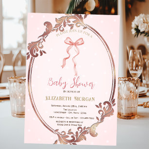 Hand Drawn Bow Elegant Frame Dots  Invitation