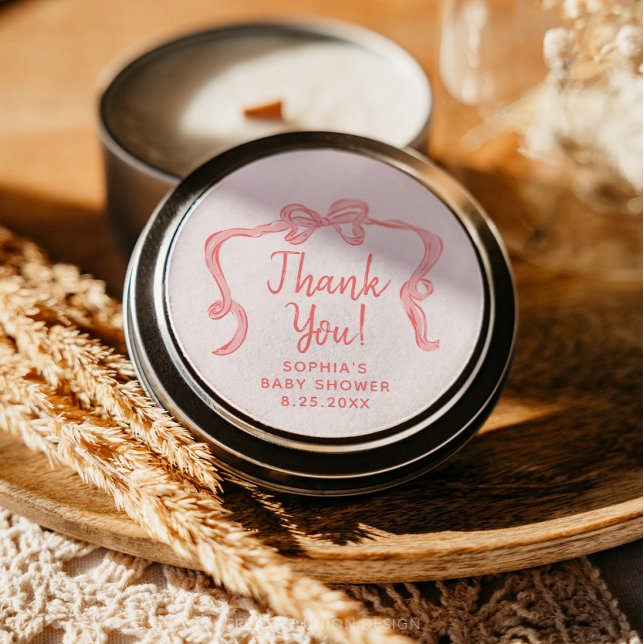 Hand Drawn Bow Girl Baby Shower Favour Stickers (Creator Uploaded)