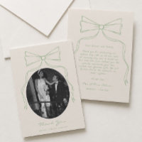 Hand Drawn Bow Green Wedding Photo