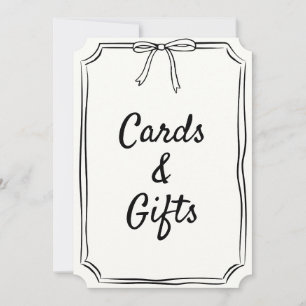 Hand Drawn Bow Modern Coquette Cards & Gifts Sign