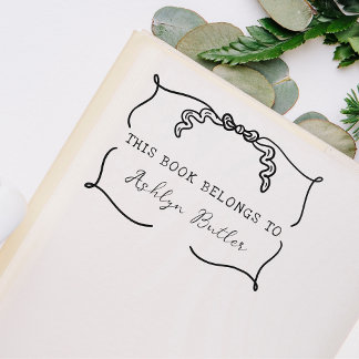 Hand Drawn Bow Personal Library Book Stamp