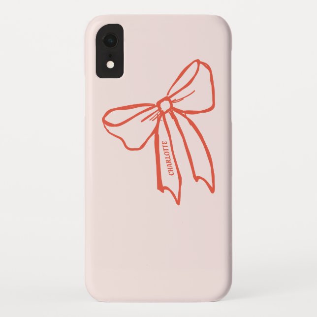 Hand drawn Bow Pink iPhone XR Case Case-Mate  (Back)