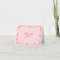 Hand Drawn Bow Thank You Card