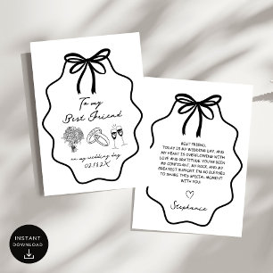 Hand Drawn Bow To My Best Friend On My Wedding Invitation