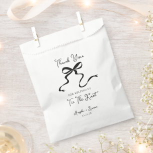 Hand drawn Bow Wedding Favour Paper Bag