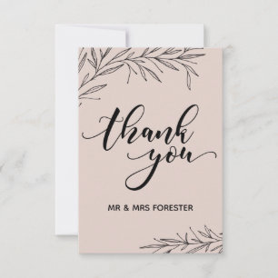 Hand Drawn Branch Flat Thank You