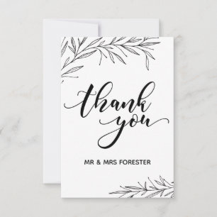 Hand Drawn Branch Flat Thank You