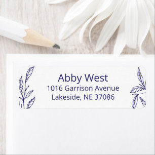 Hand Drawn Branches Return Address Label