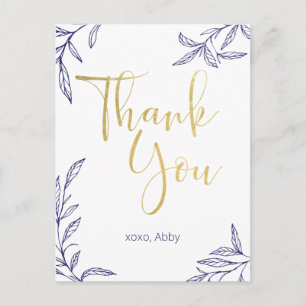 Hand Drawn Branches Thank You Postcard