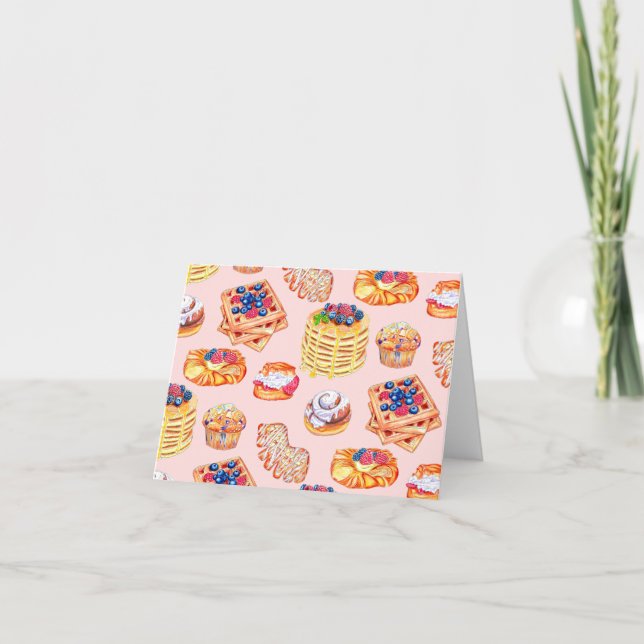 Hand Drawn Breakfast Treats, Pancakes, Waffles etc Announcement (Front)