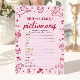 Hand Drawn Bridal Shower Emoji Pictionary Game Invitation