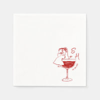 Hand Drawn Bride And Groom Cocktail Wedding