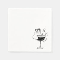 Hand Drawn Bride And Groom  Cocktail Wedding 