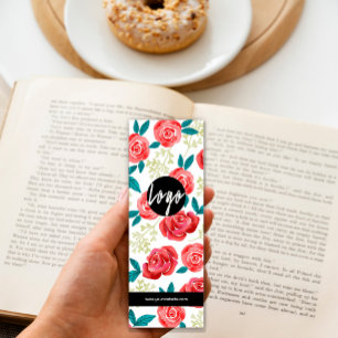 Hand drawn Bright Flowers Bookmark  Mini Business Card