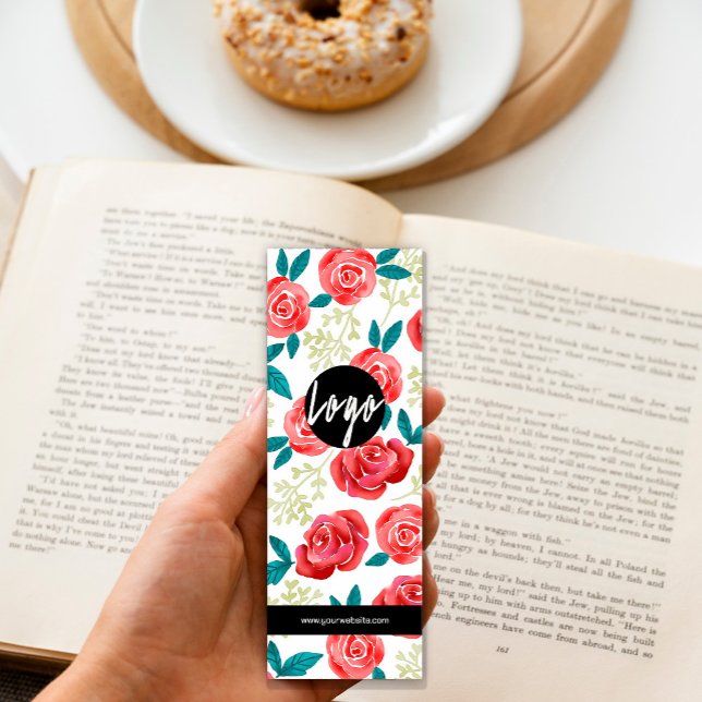 Hand drawn Bright Flowers Bookmark  Mini Business Card (Hand drawn eucalyptus flower bouquet #bookmark #colorful #floralbookmark #zazzlemade #brightflowers)