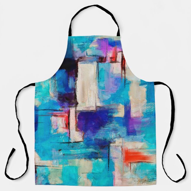 Hand drawn bright painting, background in impressi apron (Front)