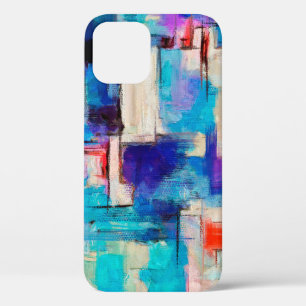 Hand drawn bright painting, background in impressi iPhone 12 case