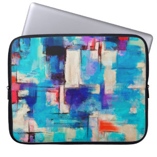 Hand drawn bright painting, background in impressi laptop sleeve