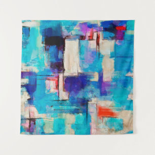 Hand drawn bright painting, background in impressi tapestry