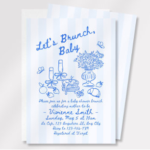 Hand Drawn Brunch Baby Shower Printable Invitation