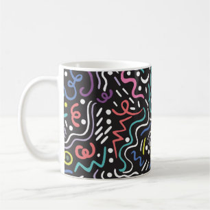 Hand drawn brush. Abstract pattern, zigzags, lines Coffee Mug