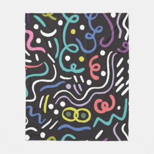 Hand drawn brush. Abstract pattern, zigzags, lines Fleece Blanket