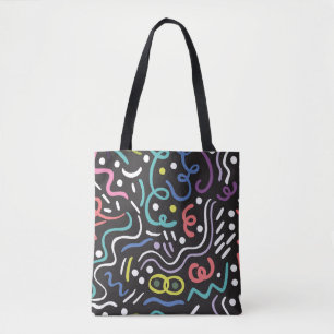 Hand drawn brush. Abstract pattern, zigzags, lines Tote Bag