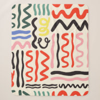 Hand drawn brush pattern, zigzags, lines and curve
