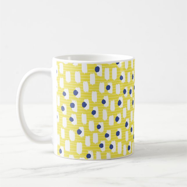 Hand drawn brush stroke seamless pattern.  coffee mug (Left)