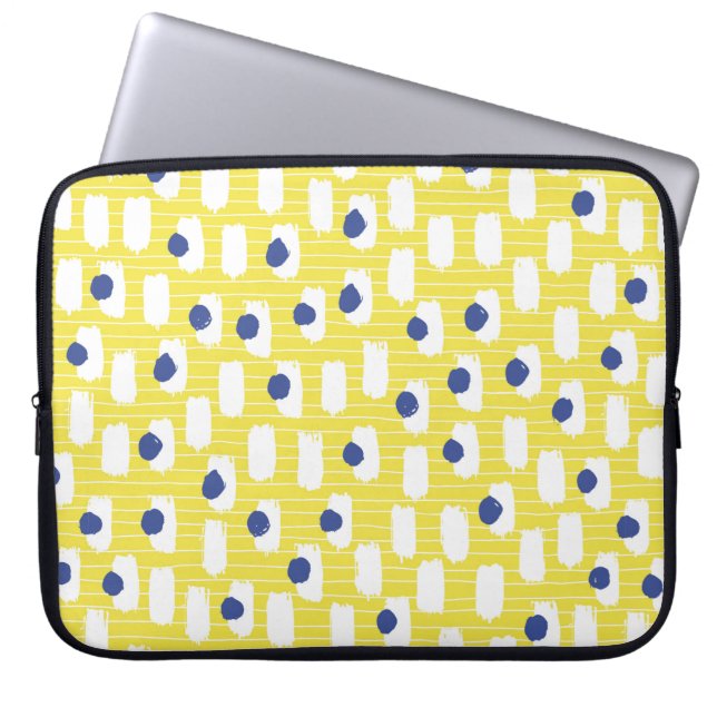 Hand drawn brush stroke seamless pattern.  laptop sleeve (Front)