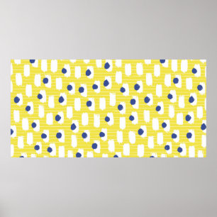 Hand drawn brush stroke seamless pattern. poster