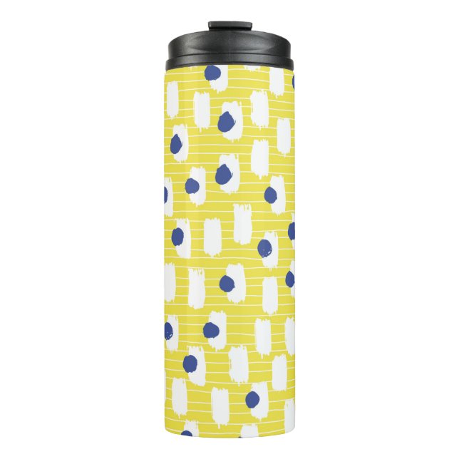 Hand drawn brush stroke seamless pattern.  thermal tumbler (Front)