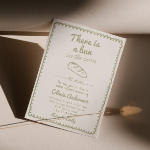 Hand Drawn Bun In The Oven Bread Baby Shower Invitation