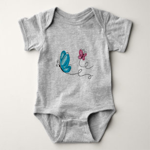 hand drawn butterfly baby bodysuit