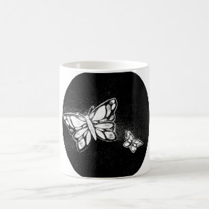 hand drawn butterfly coffee mug