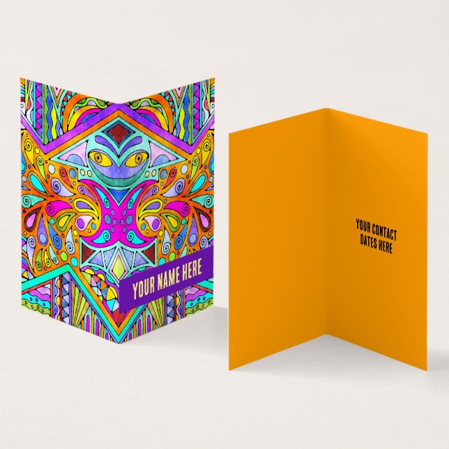 Hand Drawn By EDDArt - Blah Blah Blah 1 Business Card (Inside and Outside)